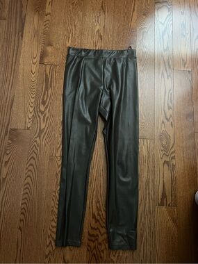 Aritzia Brown Faux Leather Pants- Straight Legged